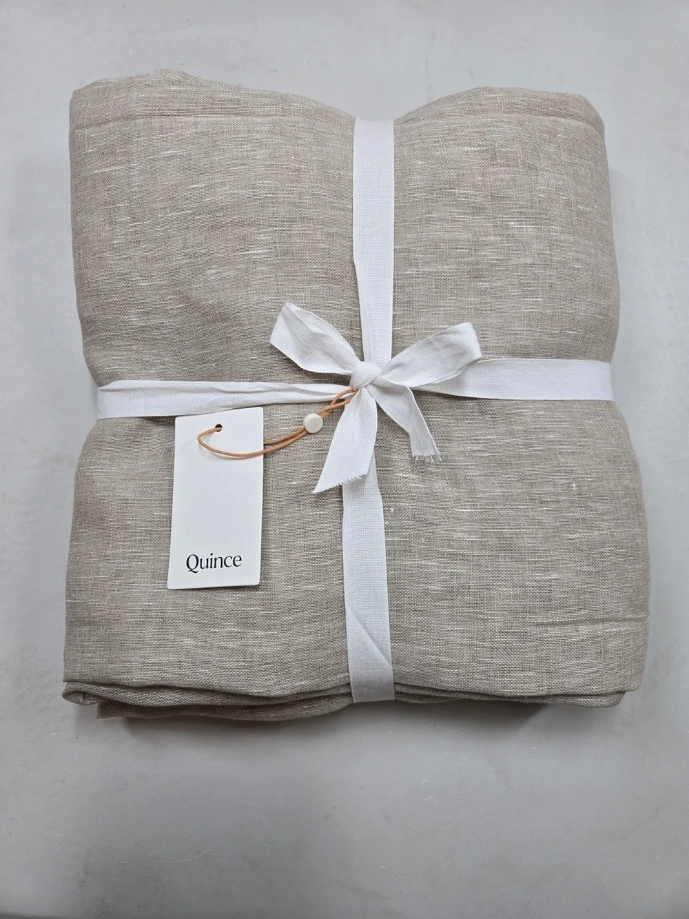 NWT QUINCE Set Of 2 48x108 European Linen Sheer Curtains Flax 9961